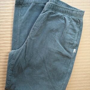 Birdwell Beach Britches Gray Corduroy Pants Size L Relaxed Straight Leg Casual